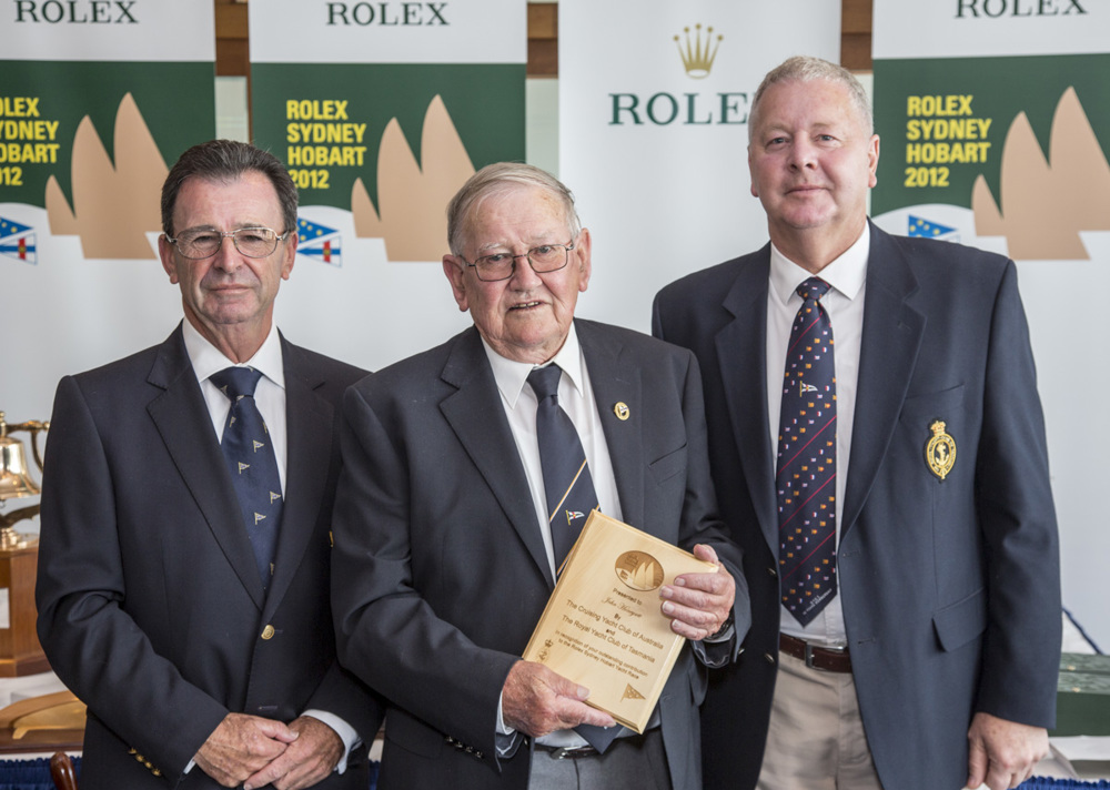John Honeysett with CYCA Commodore Howard Piggott and RYCT Commodore Graham Taplin